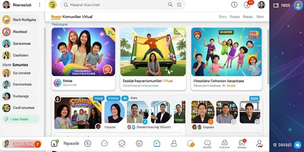 Tampilan antarmuka yang penuh warna dan menarik.