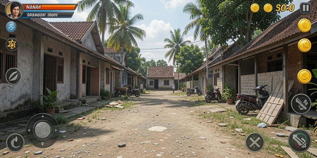 Tampilan awal permainan yang menarik dan penuh warna.
