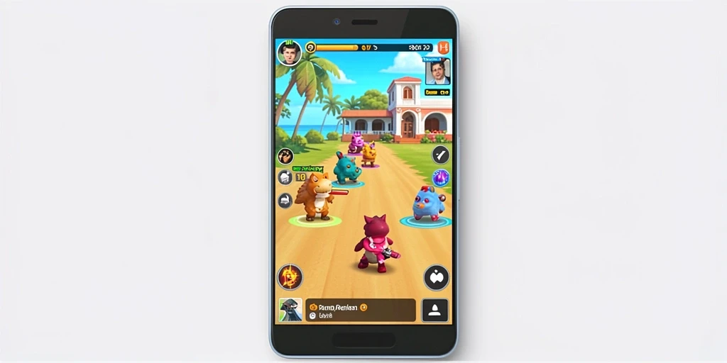 Screenshot menampilkan karakter utama RICIS77 dengan latar belakang yang indah.